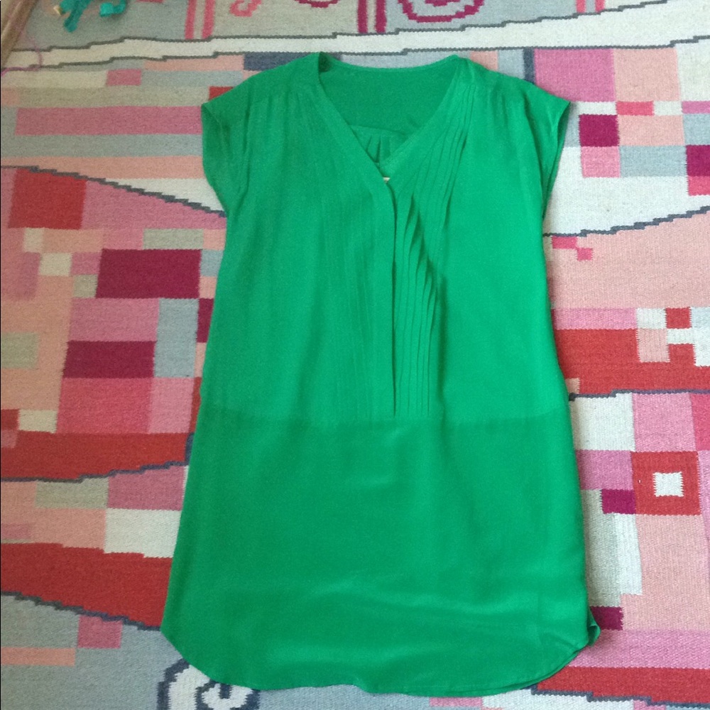 Madewell green silk shirt dress size 4